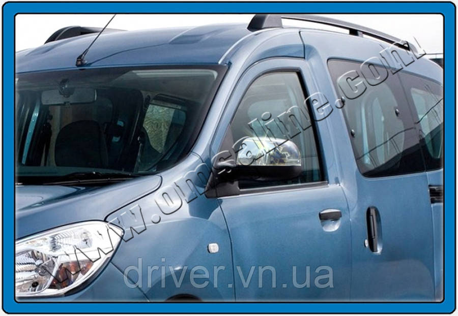 Накладки хромированные на зеркала (2шт) Dacia / Renault Dokker / Lodgy / Duster / Nissan Micra 2010-, Carmos,, фото 1