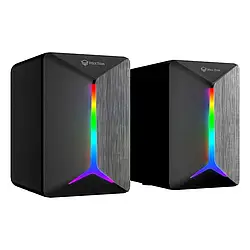 Акустика колонки для компьютера ПК Meetion Wired Meetion Speaker MT-SP2011 |AUX+USB, 3W*2, RGB| Чорний