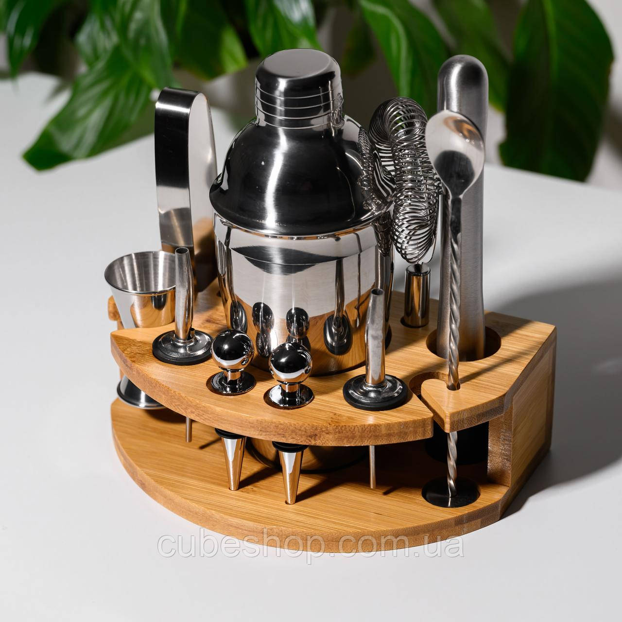 Набір бармена для приготування коктейлів на підставці
