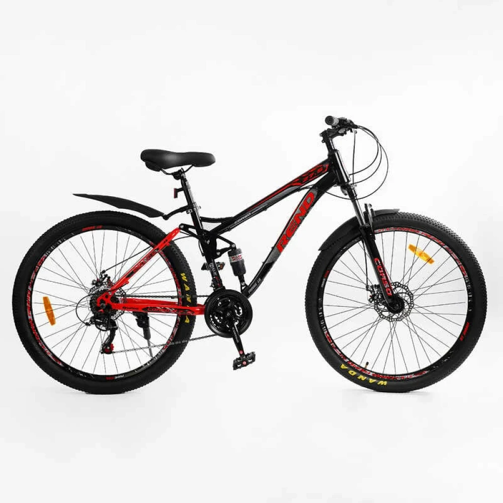 Велосипед 27.5 ST Corso «REND» RD-50401 сталь 15", (к-т SHIMANO) чорно-червоний