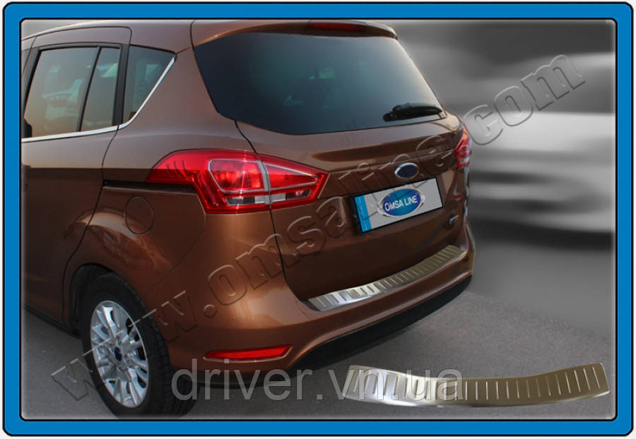 Накладка хромированная на задний бампер Ford B Max 2012-, OmsaLine, 2615093, фото 1