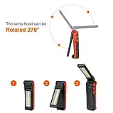 Світлодіодний робочий ліхтарик COB з магнітним гачком Power Bank, фото 5