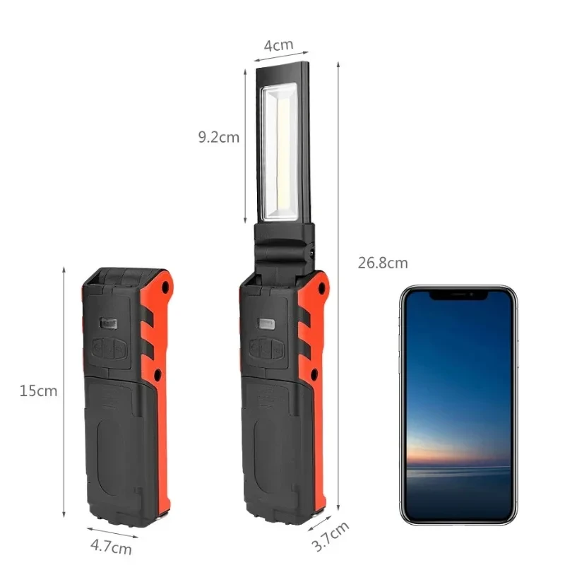 Світлодіодний робочий ліхтарик COB з магнітним гачком Power Bank
