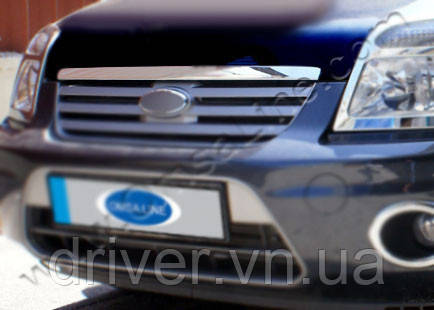 Накладка хромированная на капот Ford Connect 2010-2014, Carmos, 6455691, фото 1