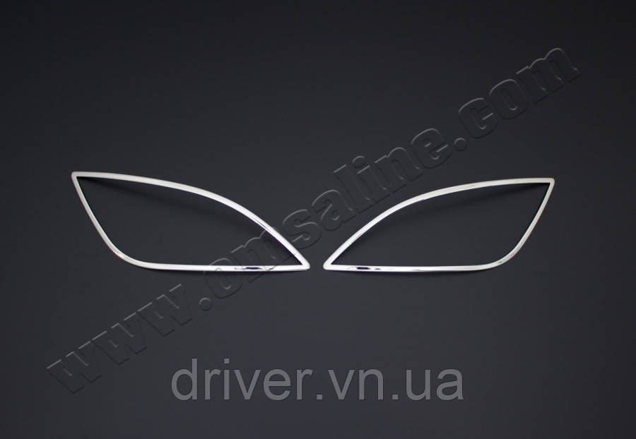 Накладки хромированные на противотуманные фары (2шт) Hyundai i20 FL 5D 2012-, OmsaLine, 3217103, фото 1