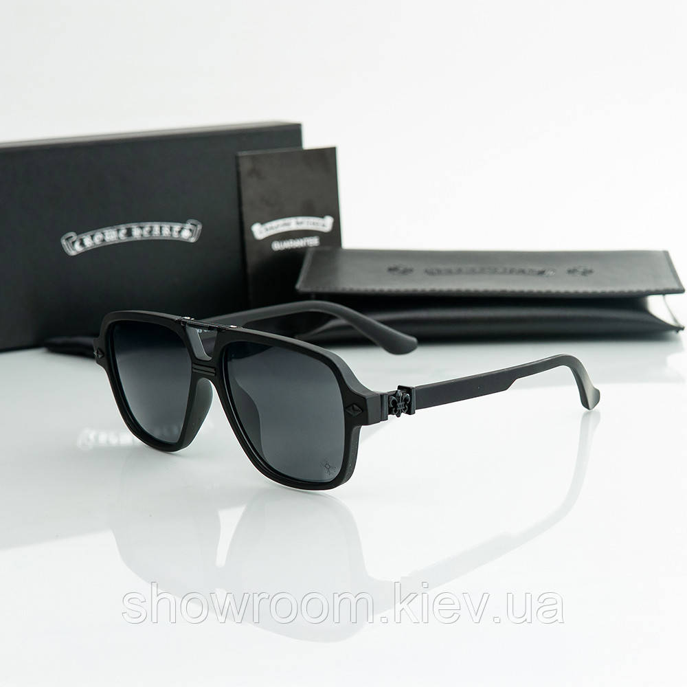 Сонцезахисні брендові чоловічі окуляри Chrome Hearts (38260) black