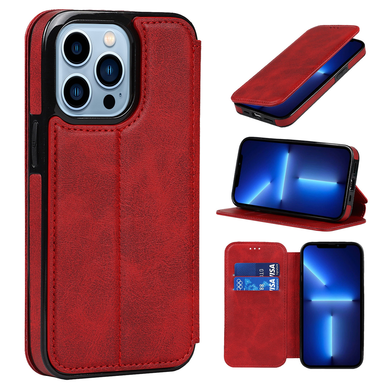Чохол-книжка Knight Leather Wallet для Apple iPhone 13 Pro Red, фото 1