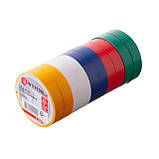 Стрічка ізоляційна, 17 мм * 25 м * 0,15 мм, кольорова (уп. 10 шт) INTERTOOL IT-0029, фото 3