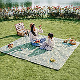Килимок для пікніка водостійкий Naturehike CNK2350WS010, 145x170 см, зелений з принтом, фото 3