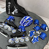 Набір Combo 2in1 Ice М (35-38), ролики для дітей з регулюванням розміру, роликові ковзани, трансформери, фото 5
