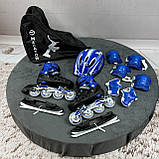 Набір Combo 2in1 Ice М (35-38), ролики для дітей з регулюванням розміру, роликові ковзани, трансформери, фото 6