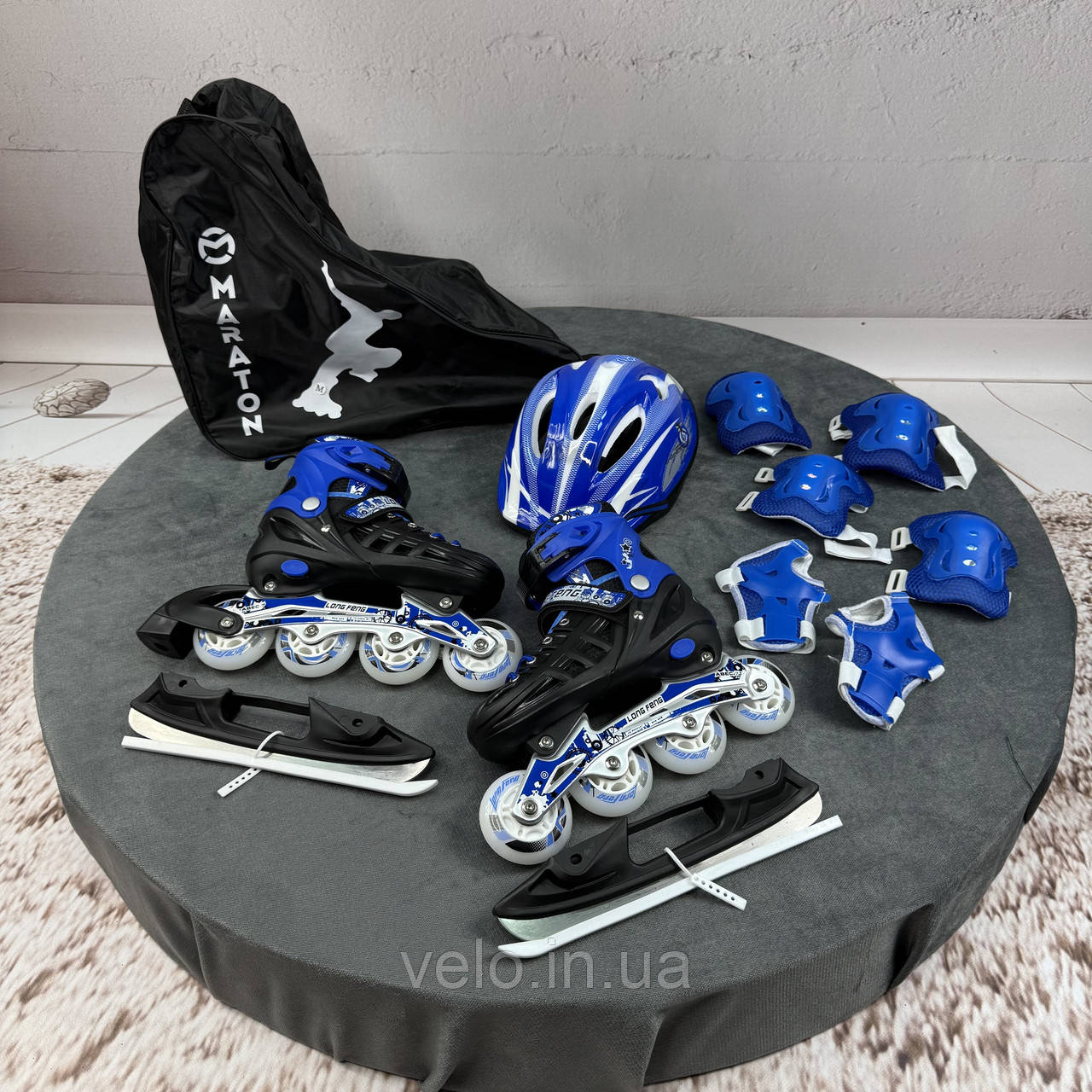 Набір Combo 2in1 Ice S (31-34), ролики для дітей з регулюванням розміру, роликові ковзани, трансформери