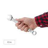 Ключ комбінований 20мм, Cr-V, покриття сатин-хром, DIN3113, STORM INTERTOOL XT-1020, фото 4