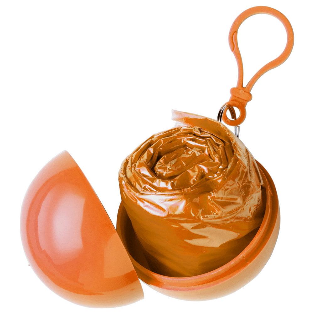 Дощовик-пончо у футлярі-кулі з карабіном помаранчевий, фото 1