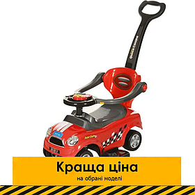Каталка-толокар із батьківською ручкою (музика, поворот передніх коліс 360) Bambi Z 321-3 Червоний
