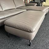 Шкіряний диван кутовий диван з пуфом, фото 6