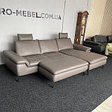 Шкіряний диван кутовий диван з пуфом, фото 7