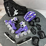 Набір Combo 2in1 Ice S (31-34), ролики для дітей з регулюванням розміру, роликові ковзани, трансформери, фото 8