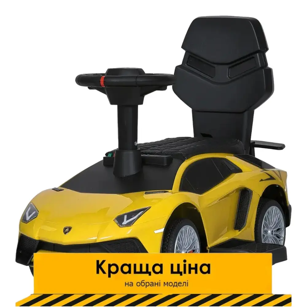 Каталка-толокар з мотором (музика, світло, 1 мотор 25W, акумулятор 6V4,5AH) M 5777EBL-6 Жовтий