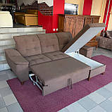 Розкладний диван з нішею коричневого кольору, фото 5