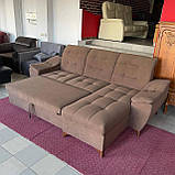 Розкладний диван з нішею коричневого кольору, фото 7