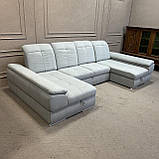 Розкладний кутовий диван в тканині з нішею, фото 3