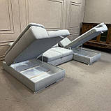 Розкладний кутовий диван в тканині з нішею, фото 7