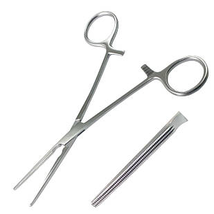 Затискач по DARDIK атравматичний загального призначення  кровоспинний  зігнутий під кутом 0 градусів