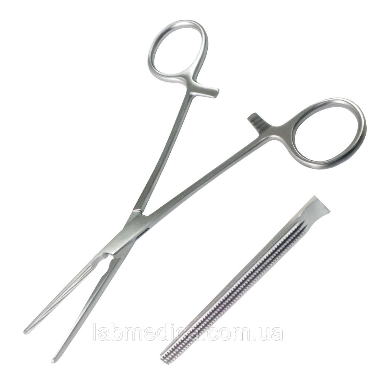 Затискач по DARDIK атравматичний загального призначення кровоспинний зігнутий під кутом 0 градусів, фото 1