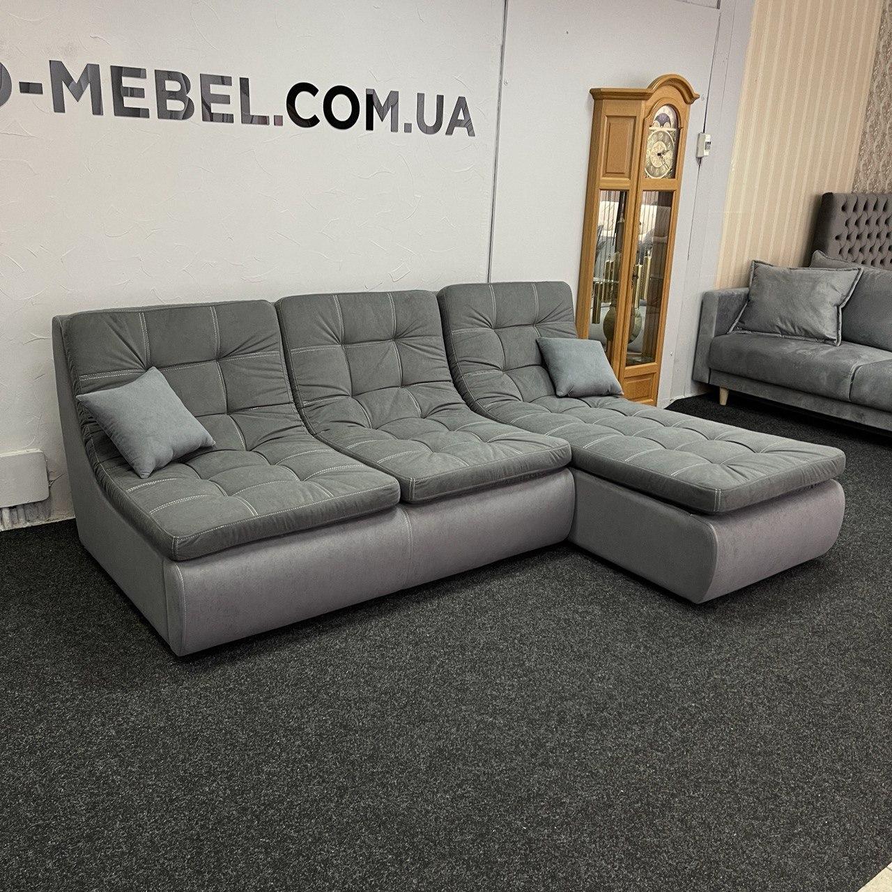 Розкладний диван з нішею в тканині пума, фото 1