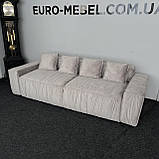 Прямий розкладний диван в тканині купити, фото 2