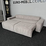 Прямий розкладний диван в тканині купити, фото 5