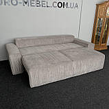 Прямий розкладний диван в тканині купити, фото 6