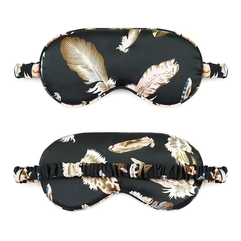 Маска для сну із шовку Silenta Silk Wave Print Пір'я + беруші