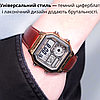 Чоловічий наручний годинник Casio AE-1200 з коричневим шкіряним ремінцем електронні з підсвічуванням будильник, фото 6
