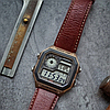 Чоловічий наручний годинник Casio AE-1200 з коричневим шкіряним ремінцем електронні з підсвічуванням будильник, фото 5