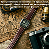 Чоловічий наручний годинник Casio AE-1200 з коричневим шкіряним ремінцем електронні з підсвічуванням будильник, фото 7