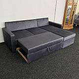 Велюровий розкладний диван кутовий, фото 3