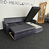 Велюровий розкладний диван кутовий, фото 6