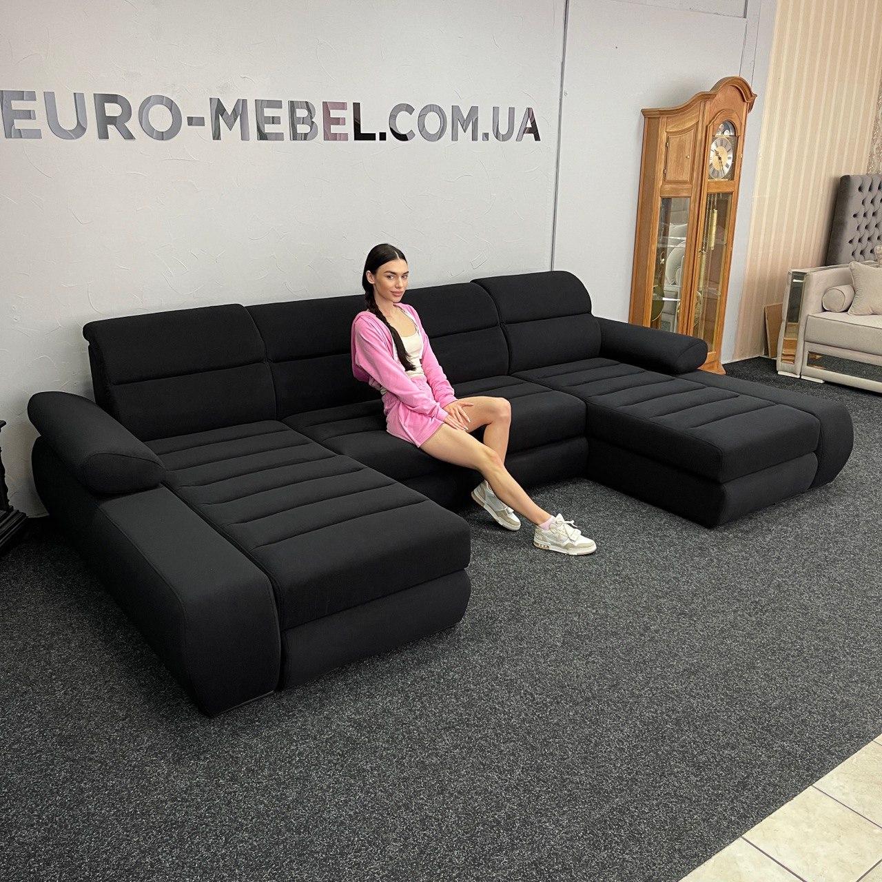 Новий п-подібний диван в тканині з Європи
