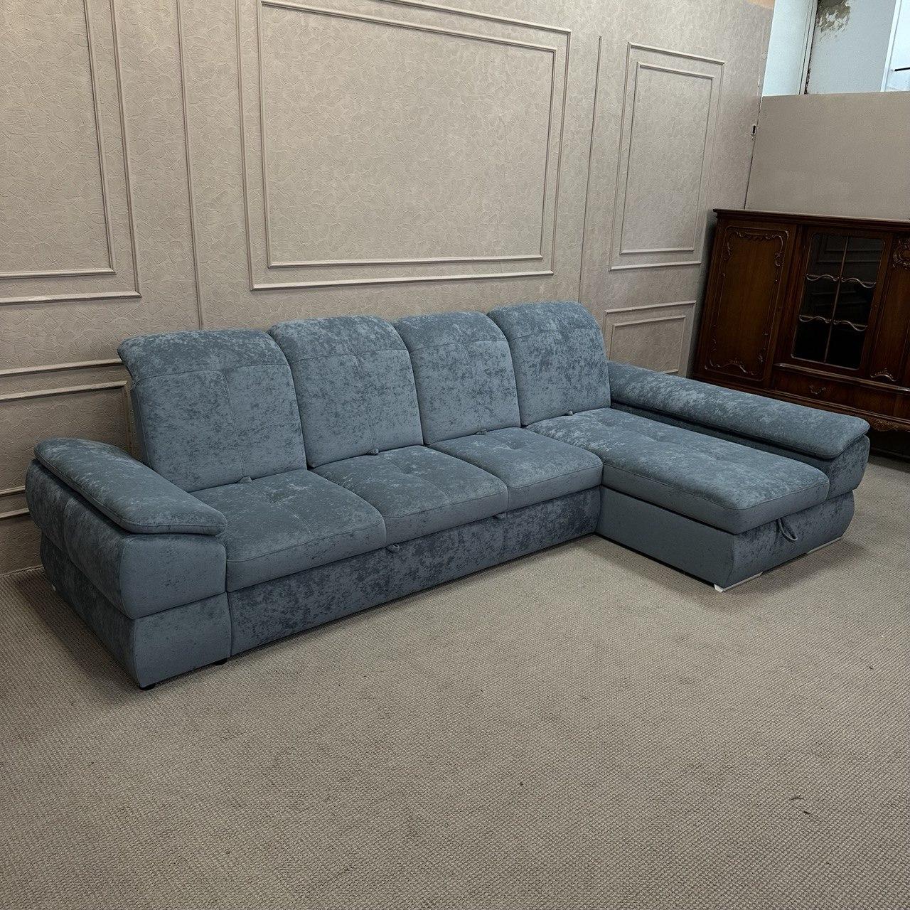 Новий розкладний диван дельфін в тканині велюр, фото 1