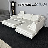 Новий диван шкіряний з пуфом Німеччина, фото 4