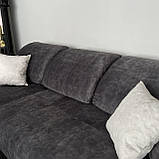 Кутовий диван з нішею в тканині пума, фото 5