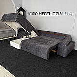Кутовий диван з нішею в тканині пума, фото 6