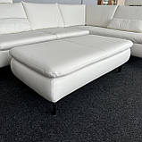 Шкіряний кутовий диван з пуфом, фото 7