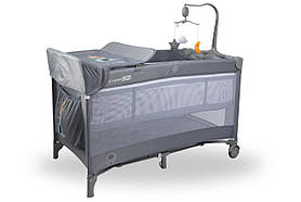 Ліжко-манеж дитяче FreeON  з другим ярусом Elephants, grey