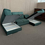 Великий п-подібної форми диван в тканині, фото 5