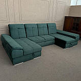 Великий п-подібної форми диван в тканині, фото 10