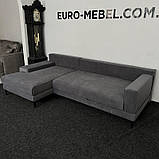 Новий розкладний кутовий в тканині диван, фото 4