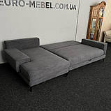 Новий розкладний кутовий в тканині диван, фото 7